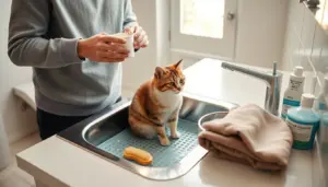 how to bathe a cat